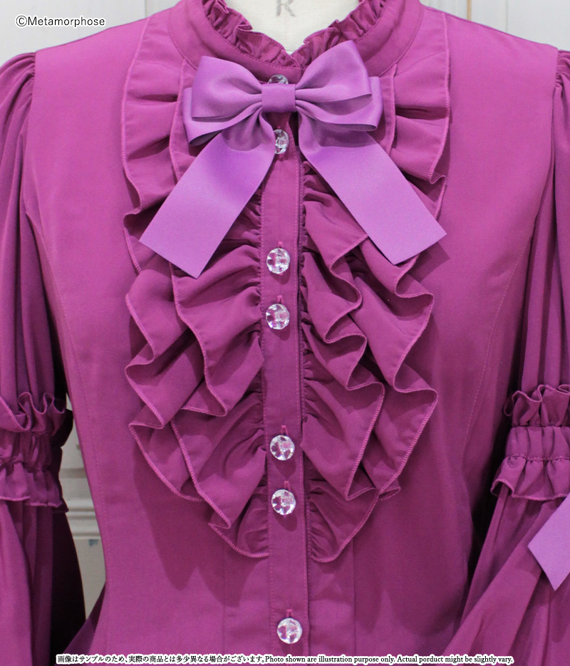 プラスサイズ】スタンドカラー姫袖ブラウス - ブラウス、カットソー