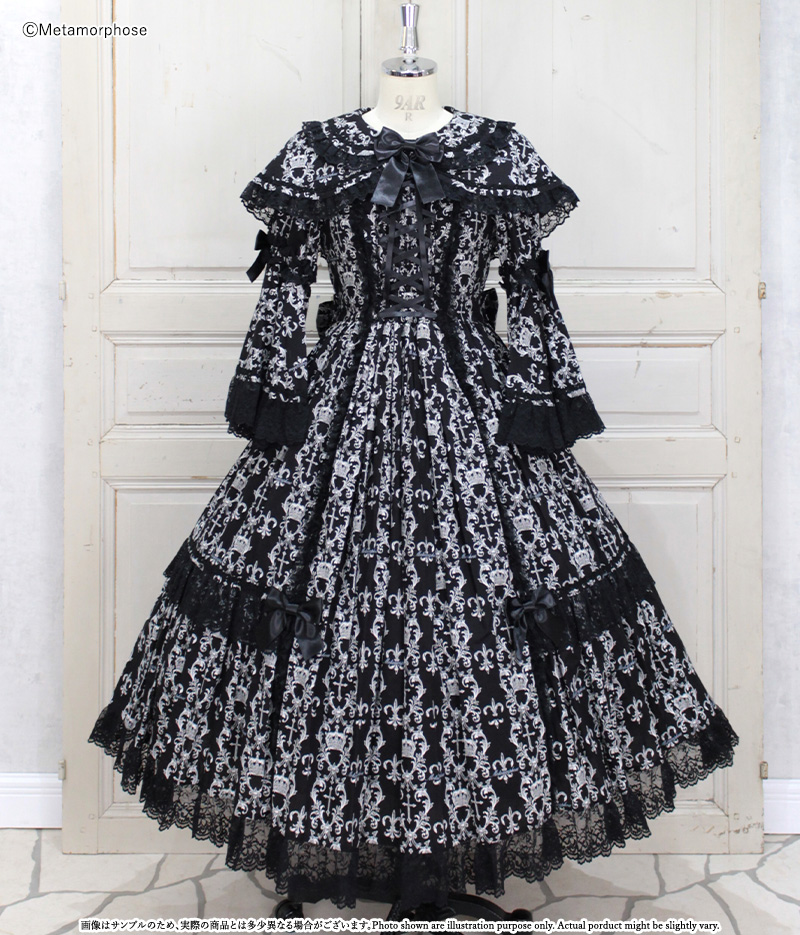 プラスサイズ】クラウンクロス ケープ付ロングドレス - ワンピース