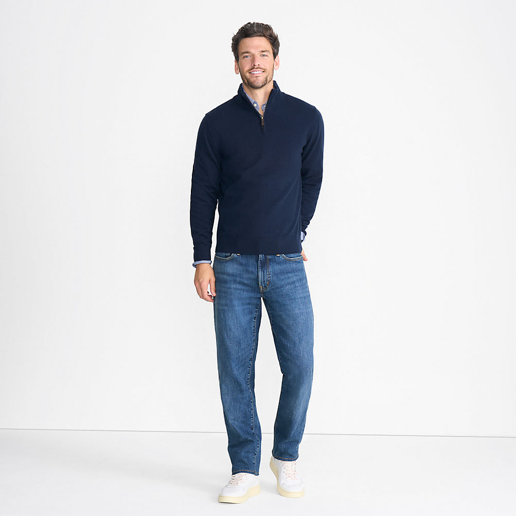 Men's Fine Gauge Cashmere Quarter Zip | Lands' End