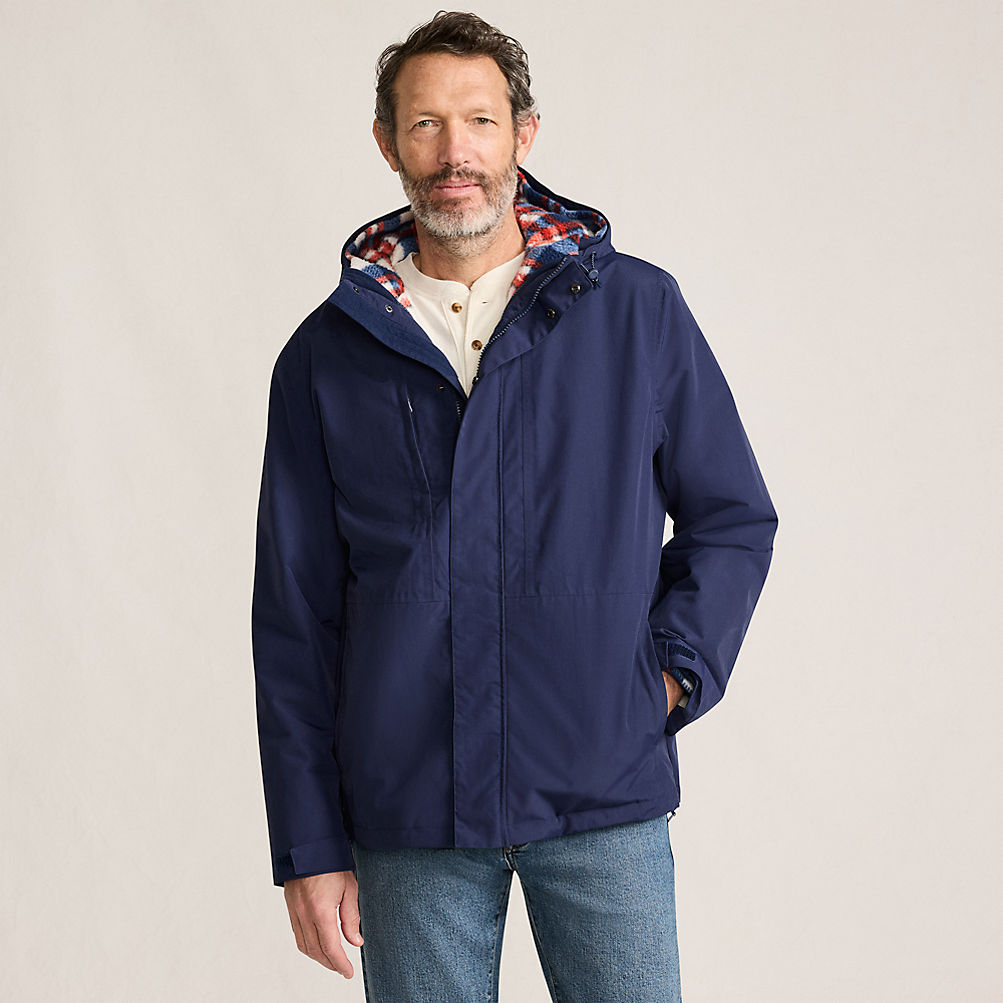 Men's Squall 3 in 1 Sherpa Lined Jacket | Lands' End