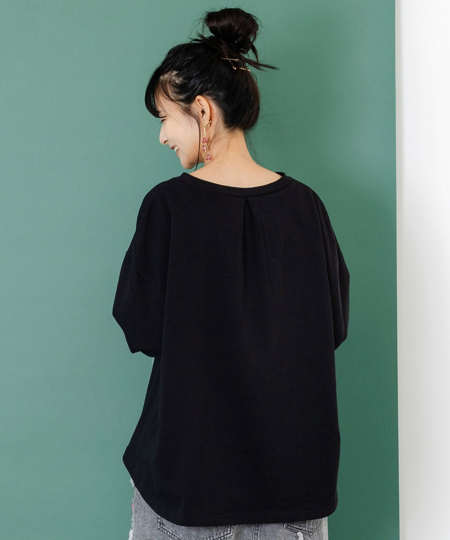 153699：花猫刺繍のミニ裏毛プルオーバーの通販-ScoLar