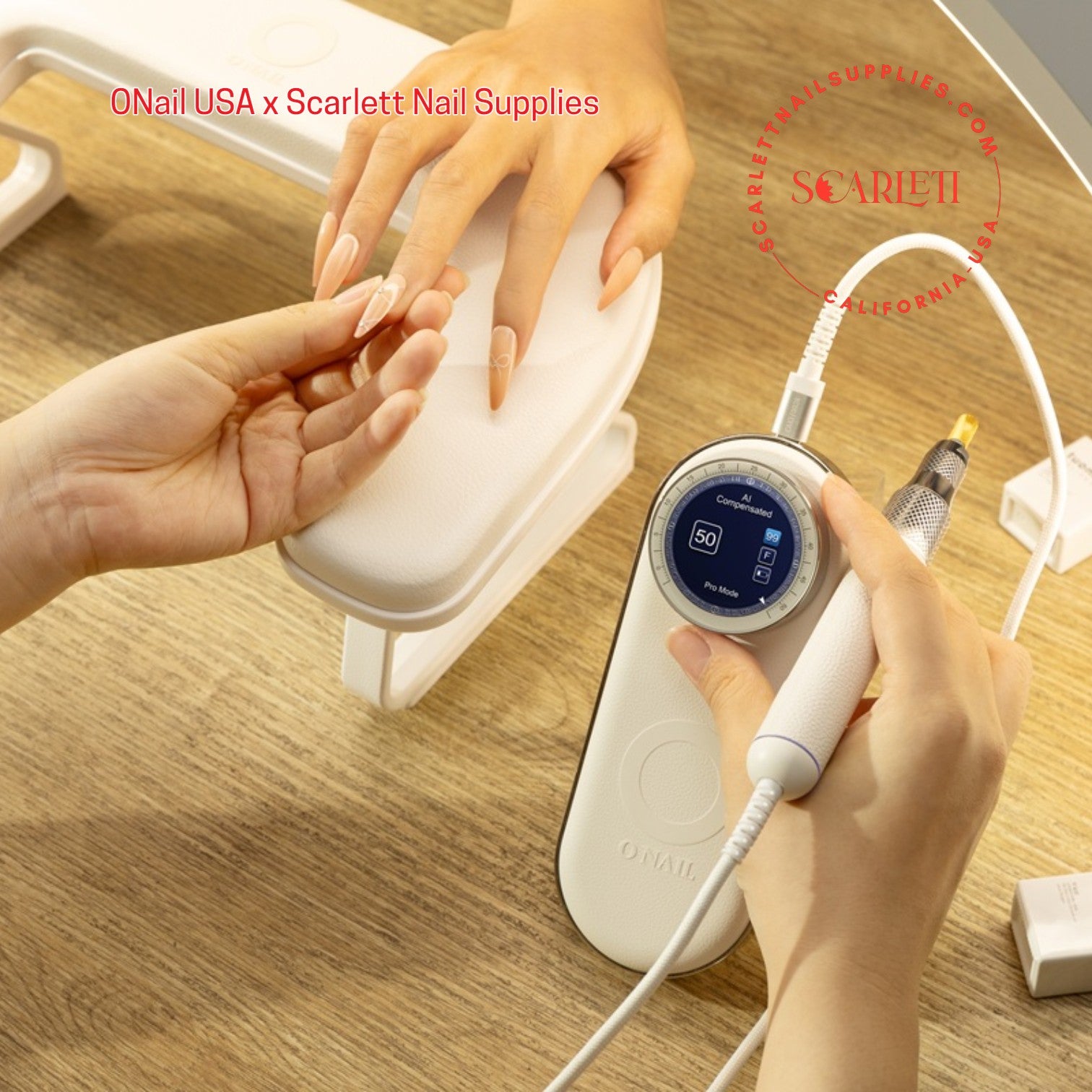 ONAIL AI Precision Nail Drill – 50,000 RPM, AI-Stabilized, Quiet