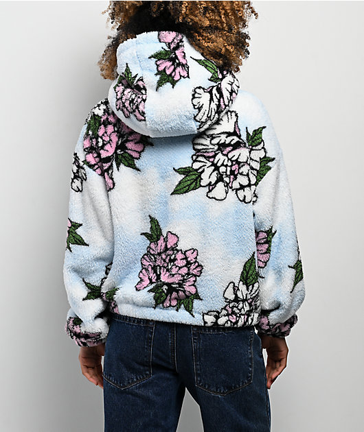 Ninth Hall Aven Tiger Cherry White & Blue Sherpa Zip Hoodie | Zumiez