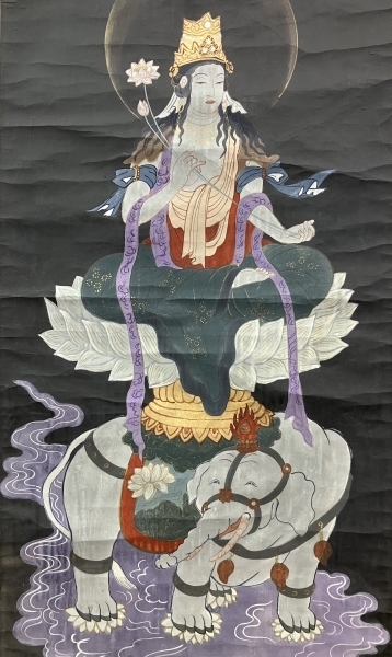 仏画（普賢菩薩）紙本 掛軸（Buddha Buda）|サムライオークション