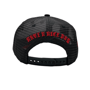 Diamond 777 Suede Trucker Hat - Black Red – Sammys NYC