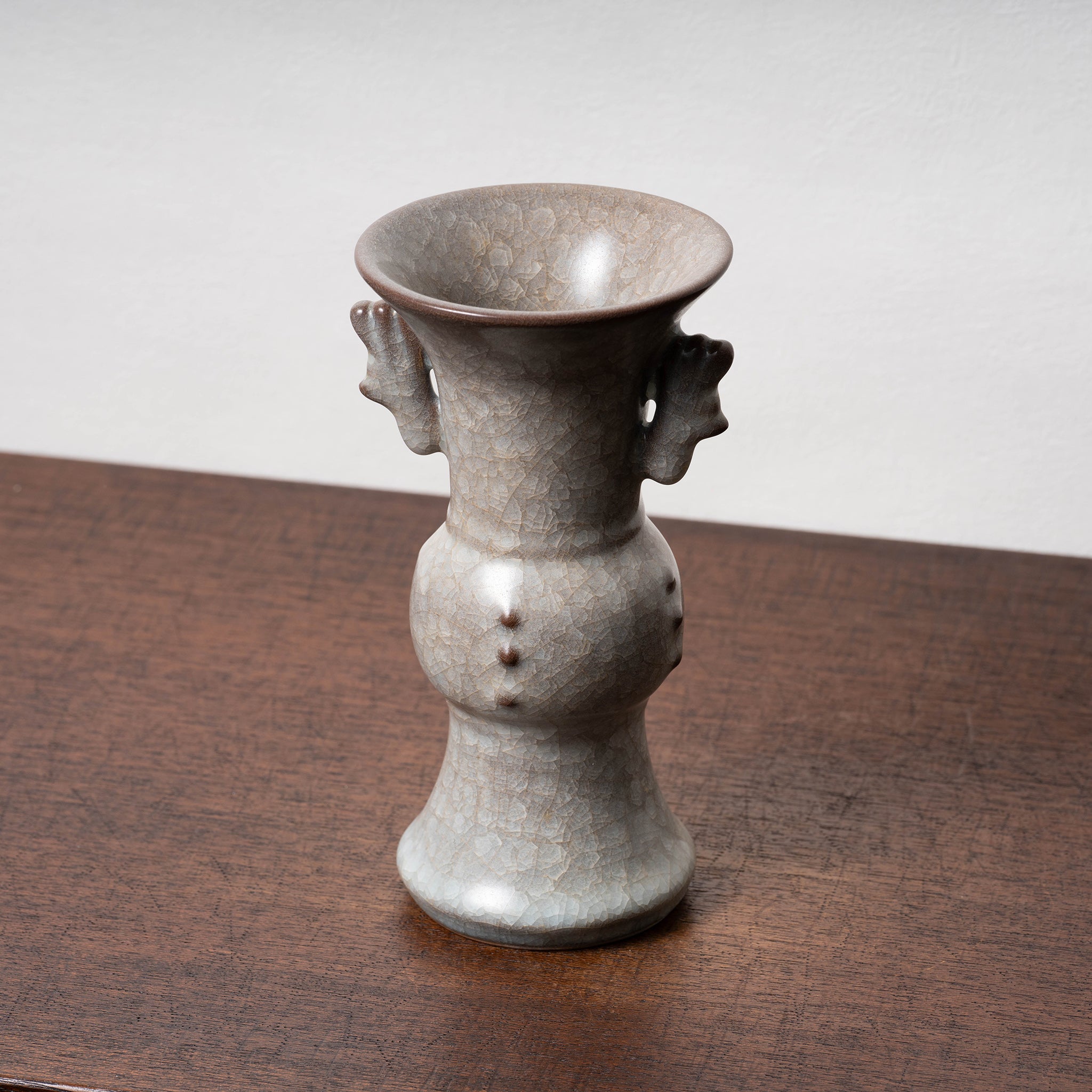 宋汝窯青釉清涼寺竹節瓜稜壺 現代工芸品 美術品 置物