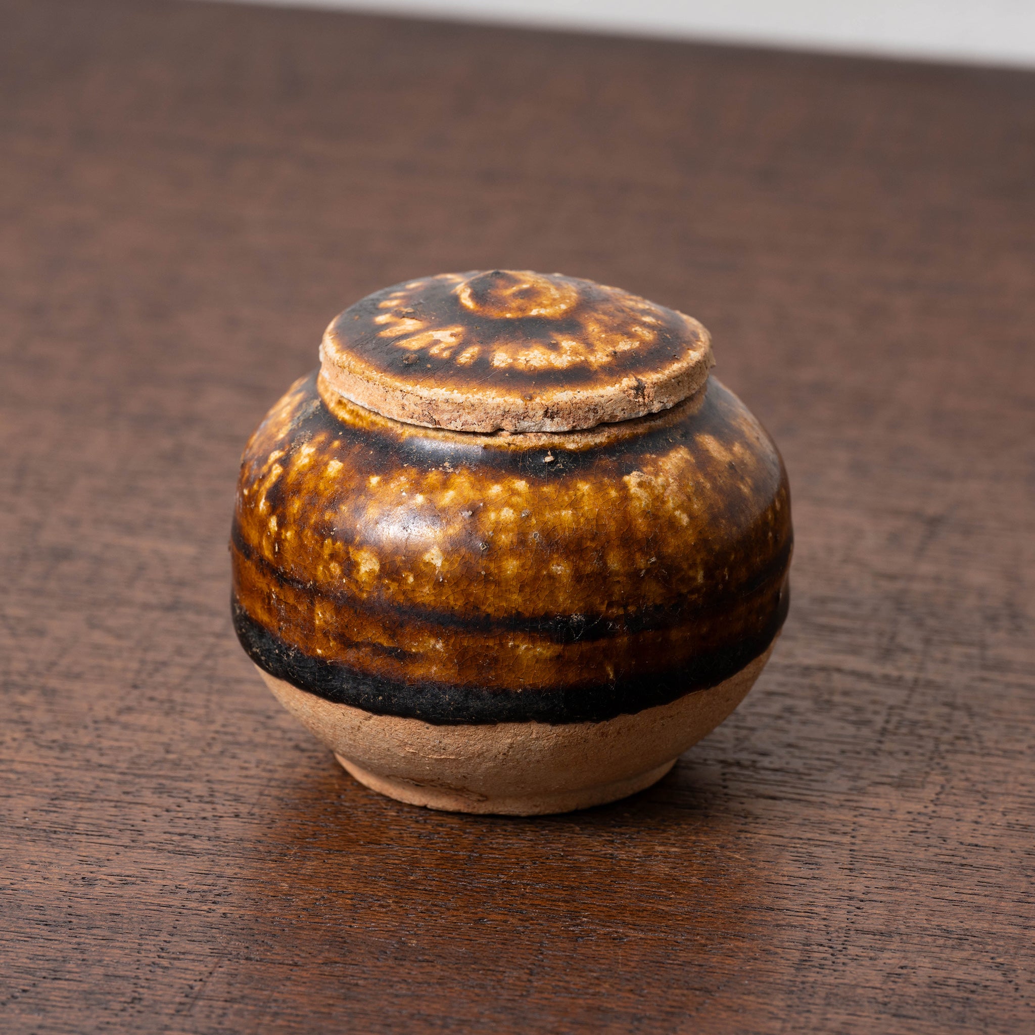 漢代 褐釉蓋付薬壺 – 燦禾 SANKA