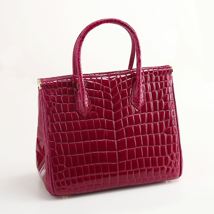 クロコダイル ハンドバッグ 2WAY ショルダーベルト付き レディース 4FA