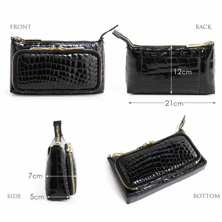 訳あり】クロコダイル 2WAY ミニバッグ お財布 ショルダーバッグ 4FA