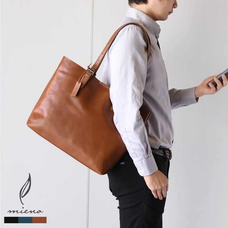 名入れ 別途購入で可能】本革 トートバッグ メンズ レザー mieno 牛革 5F