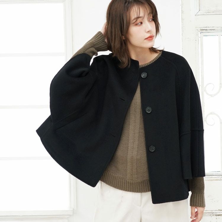 Filomo ウール ケープ コート アウター 羽織り ポンチョ マント