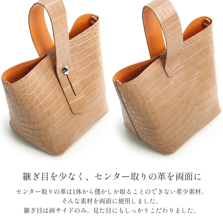 スモールクロコダイル ポロサス ハンドバッグ マット 加工 保証書 付き