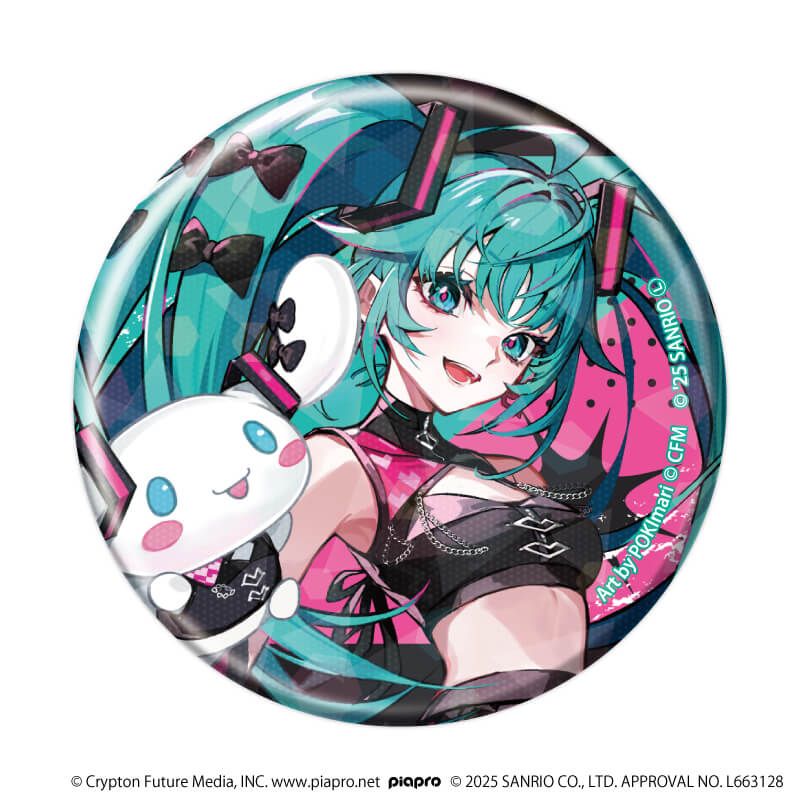 初音ミク×シナモロール｜ホログラム缶バッジ(57mm)「初音ミク