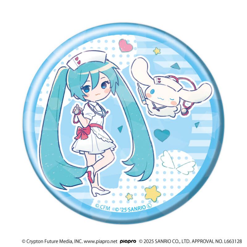 初音ミク×シナモロール｜ホログラム缶バッジ(57mm)「初音ミク
