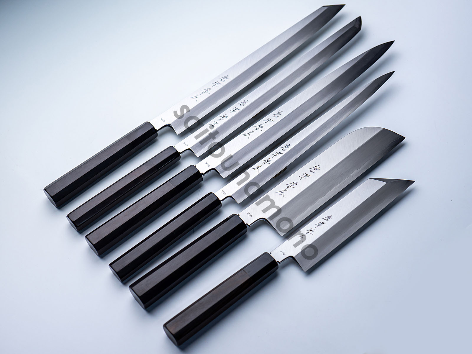 唐津厚広V10本霞黒丹八角柄和包丁の通販「サイトウ刃物店」