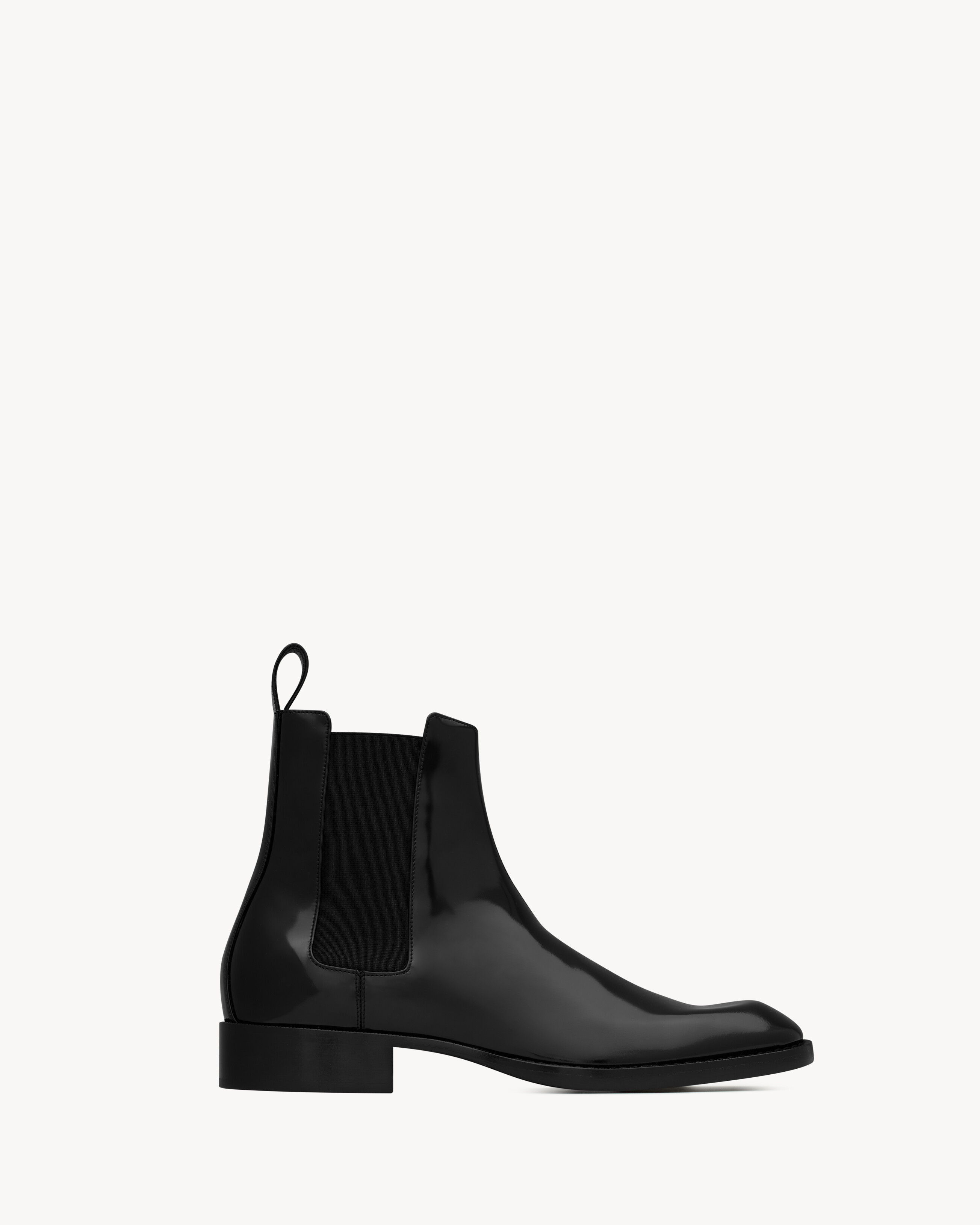Bota VADIM Chelsea em couro polido em PRETO | Saint Laurent | YSL