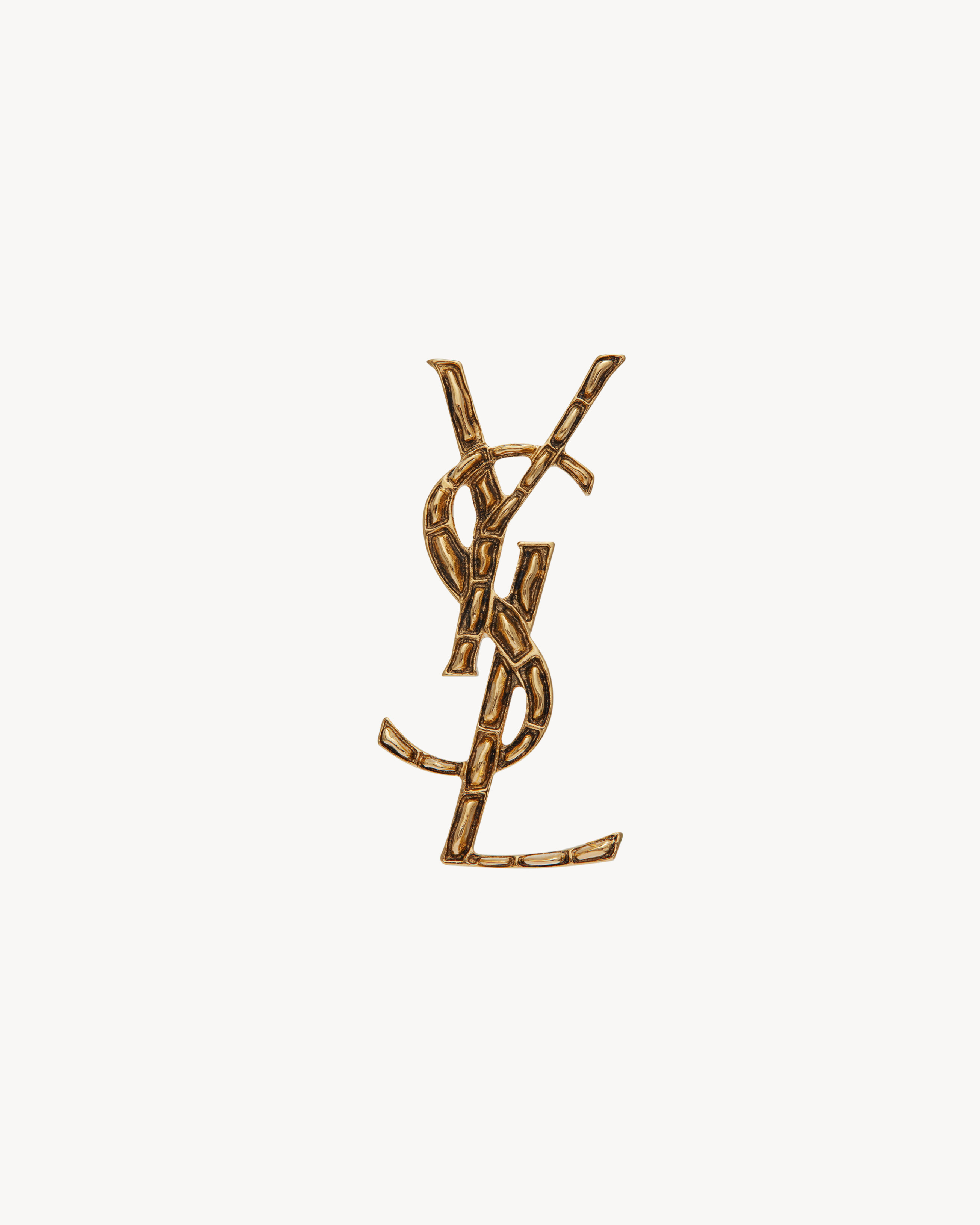 CASSANDRE crocodile brooch in metal in Gold | Saint Laurent | YSL