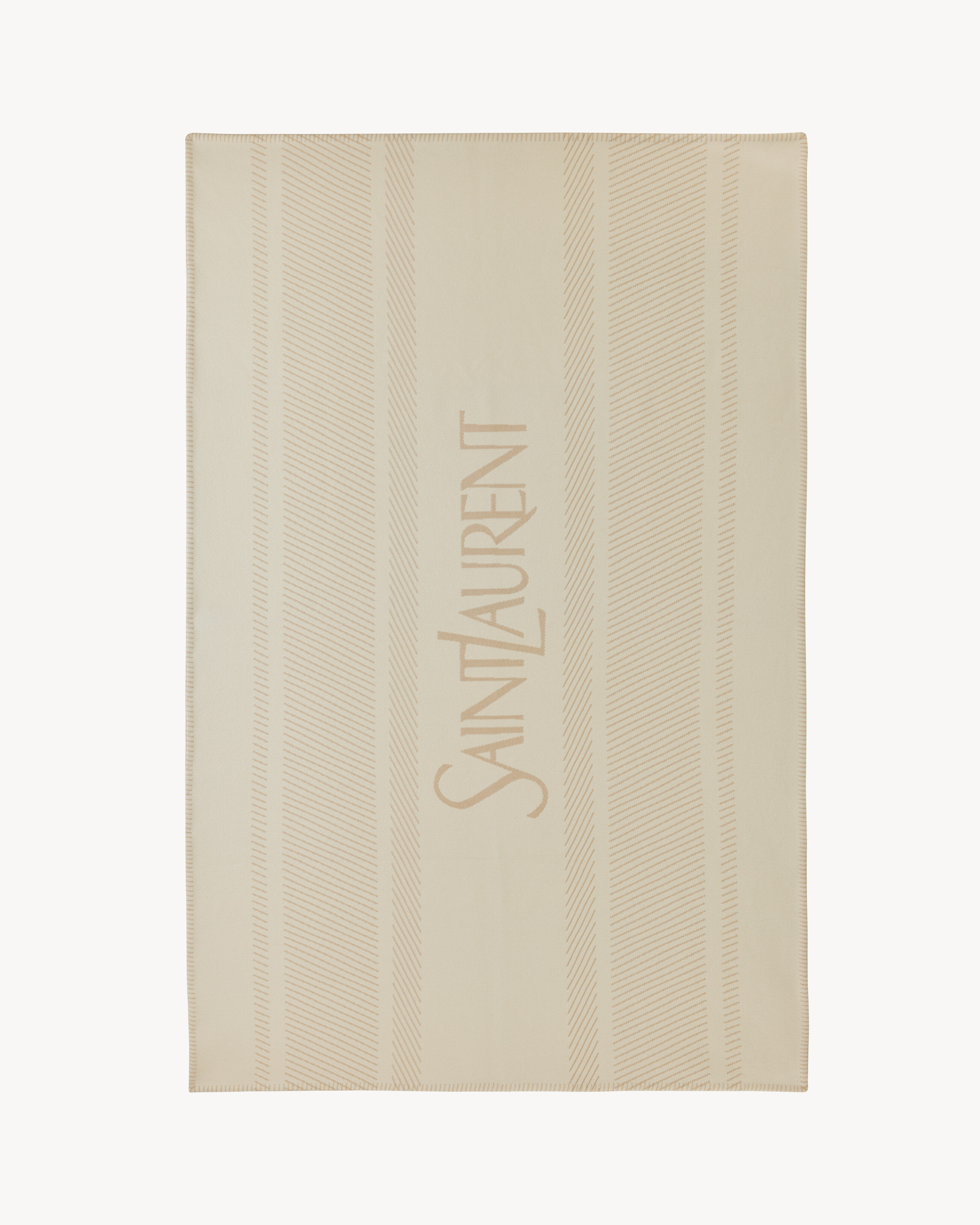 SAINT LAURENT THROW BLANKET IN JACQUARD in White | Saint Laurent