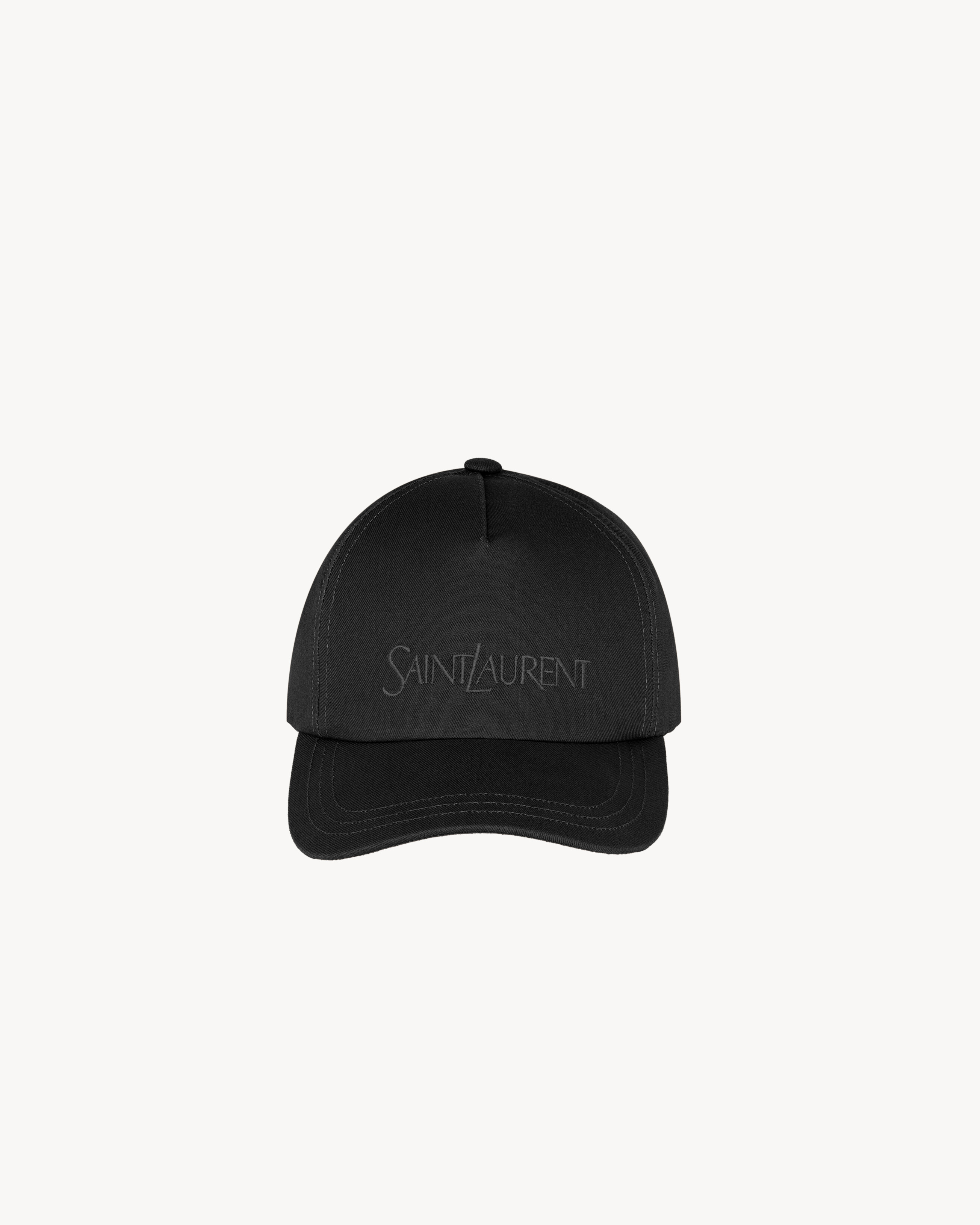 SAINT LAURENT cap in gabardine in Black | Saint Laurent | YSL EN-SE