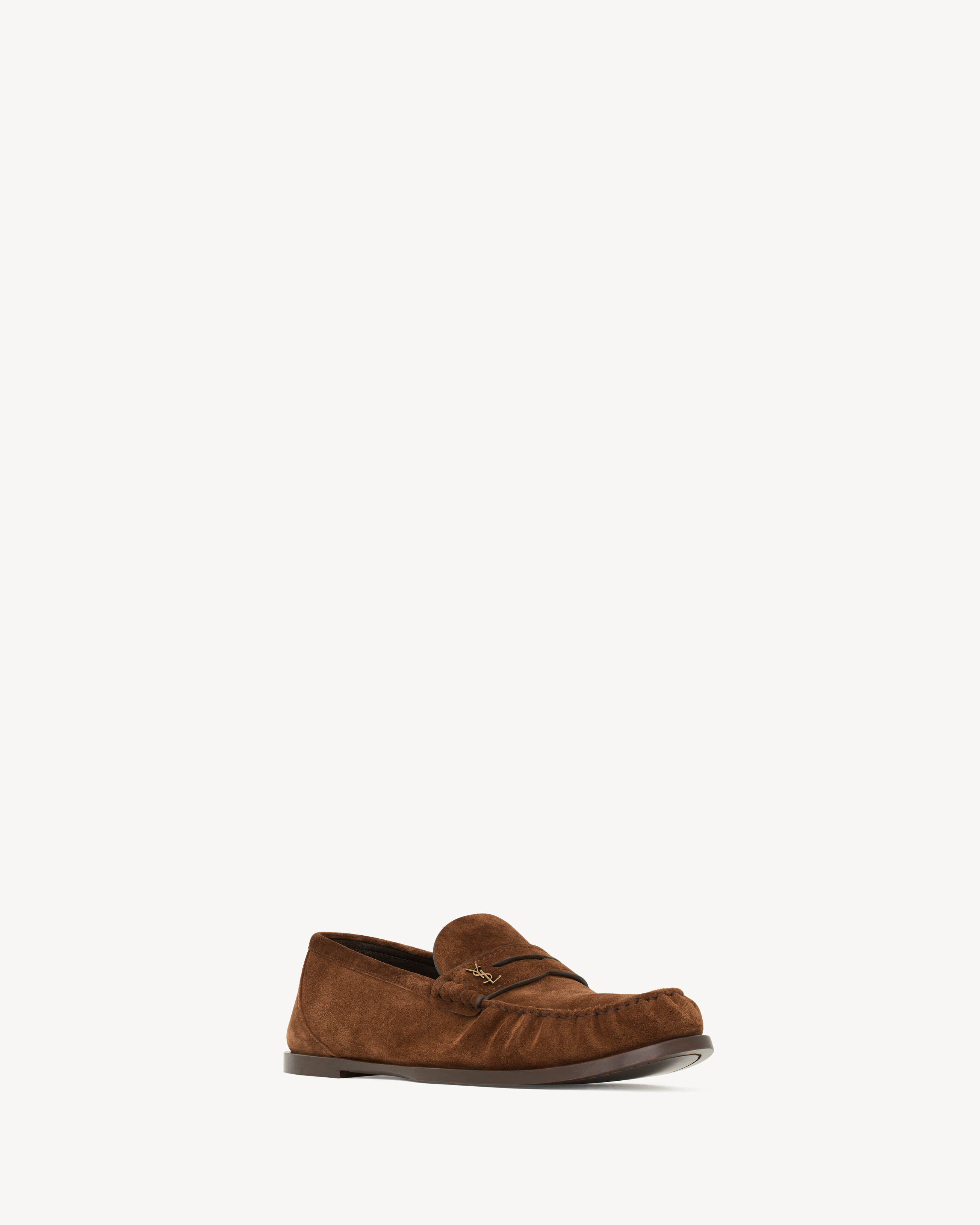 LAURENT loafers in suede in Brown | Saint Laurent | YSL EN-US
