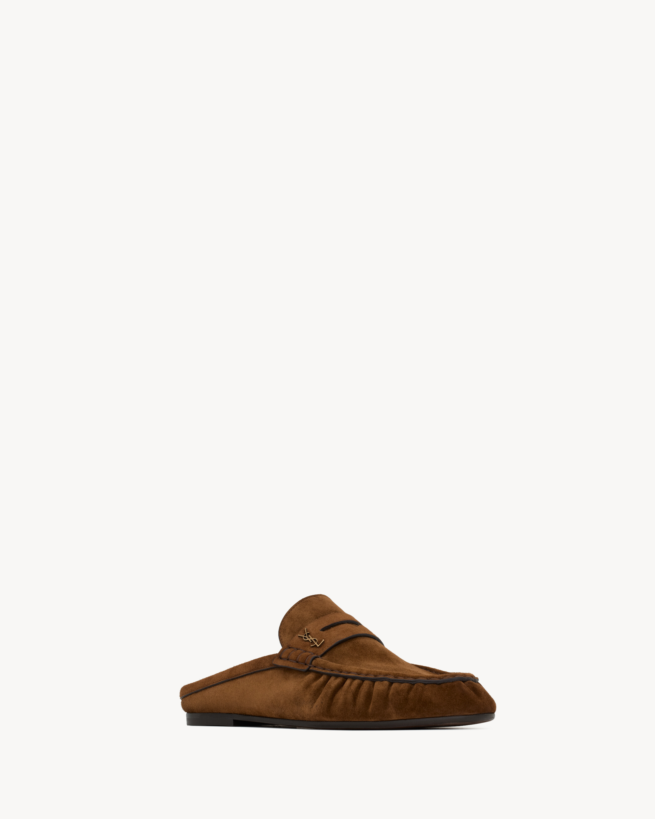 LE LOAFER mules in suede in Brown | Saint Laurent | YSL EN-US