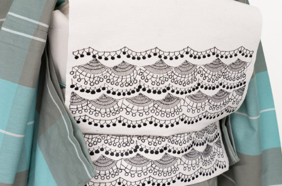 八寸ひとえ刺繍帯（波レース） | ＃さく研究所