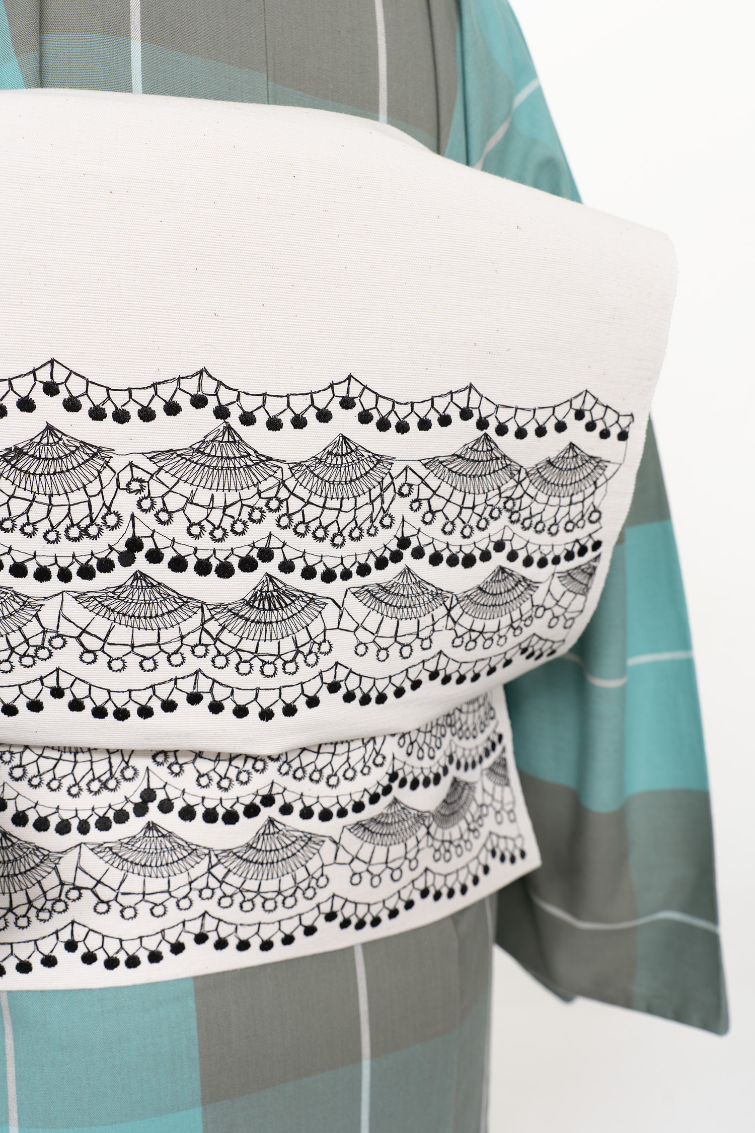 八寸ひとえ刺繍帯（波レース） | ＃さく研究所