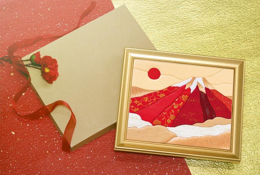 きめこみ・縁起赤富士｜株式会社さくらほりきり