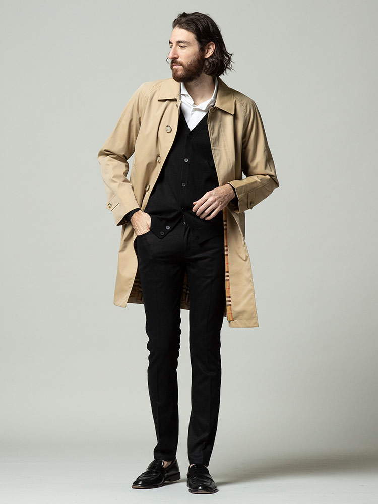 BURBERRY (バーバリー) コットン ステンカラー コート CAMDEN