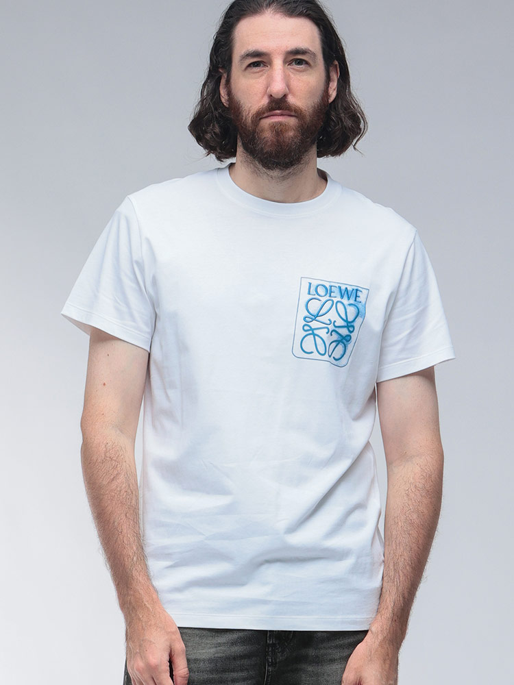 LOEWE (ロエベ) 胸アナグラム刺繍 デザイン 半袖 Tシャツ LEH526Y22X25