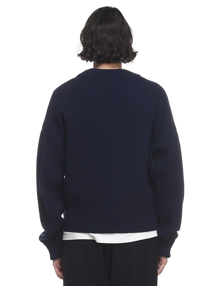 AMI PARIS (アミパリス) 胸ロゴ ニット カーディガン Ami de Coeur