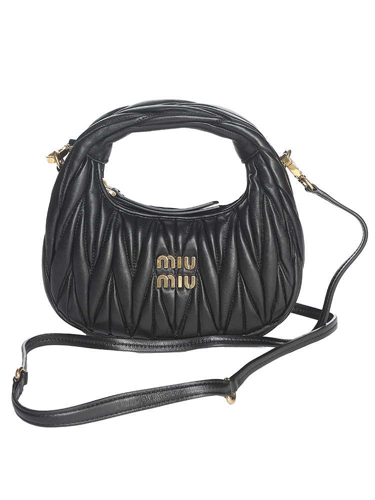 MIUMIU (ミュウミュウ) ワンダー マテラッセレザー ホーボーミニバッグ