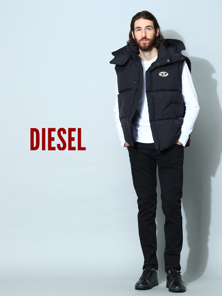 ディーゼル メンズ ベスト DIESEL ブランド ジレ アウター フード着脱