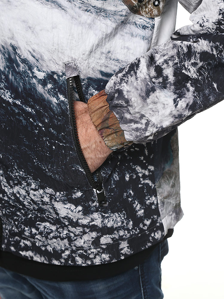 DIESEL (ディーゼル) ナイロン 総柄 フルジップ ジャケット