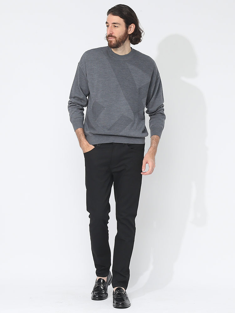 EMPORIO ARMANI (エンポリオアルマーニ) BIGロゴ クルーネック ニット