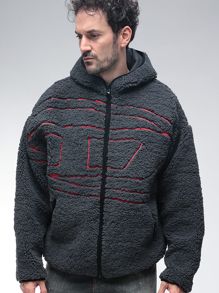 DIESEL (ディーゼル) メガオーバルD フルジップ ボアジャケット