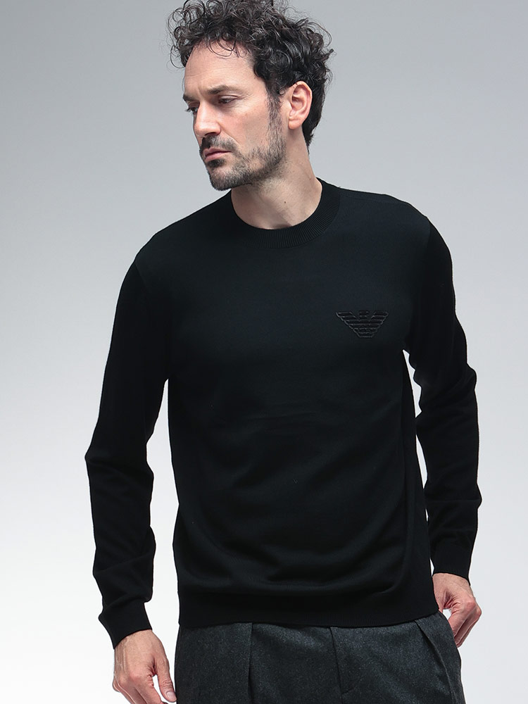 EMPORIO ARMANI (エンポリオアルマーニ) イーグルパッチ クルーネック