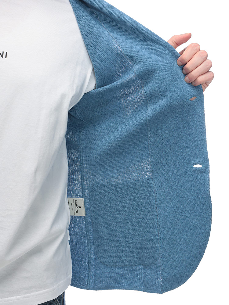 LARDINI (ラルディーニ) コットンリネン シングル ニット ジャケット