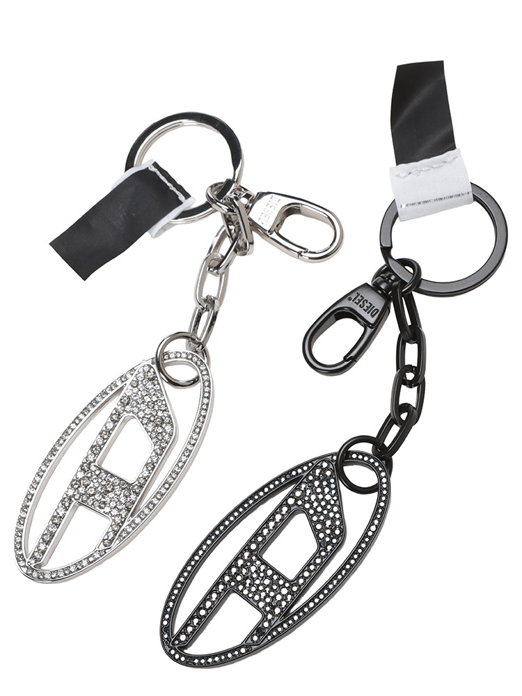 DIESEL (ディーゼル) ラインストーン オーバルDロゴ キーリング holy