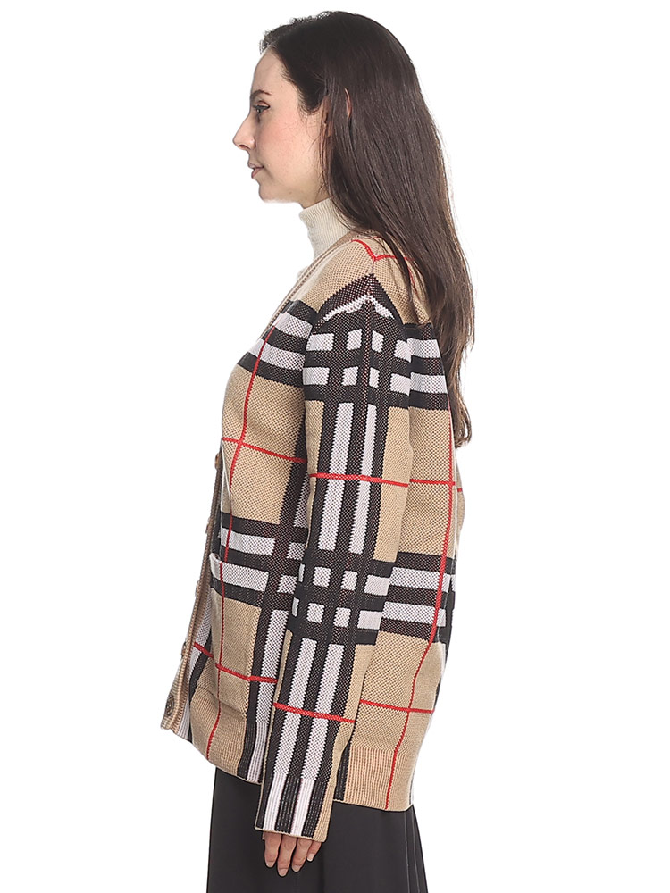 BURBERRY (バーバリー) チェック テクニカルコットン カーディガン