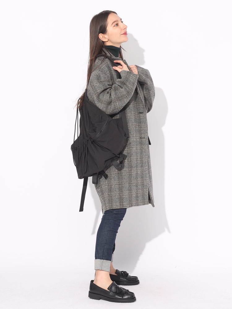 2953y美品 イザベルマラン ノーカラーボアロングコート 黒 2953y美品