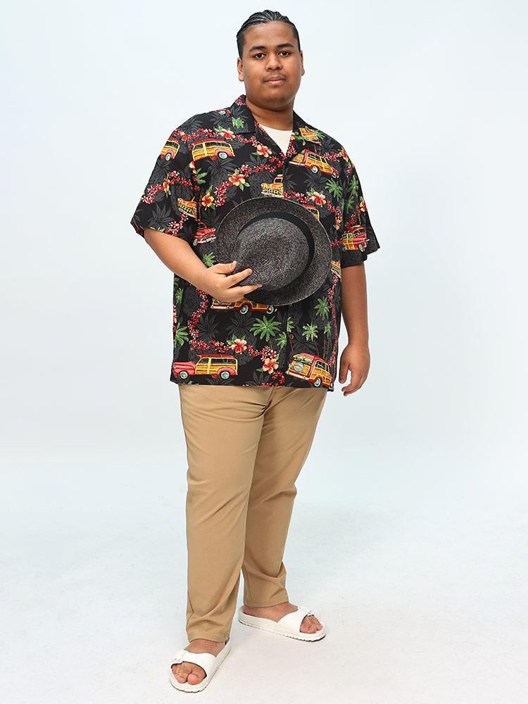 アロハシャツ MADE IN HAWAII レーヨン100％ クラシックカー オープン