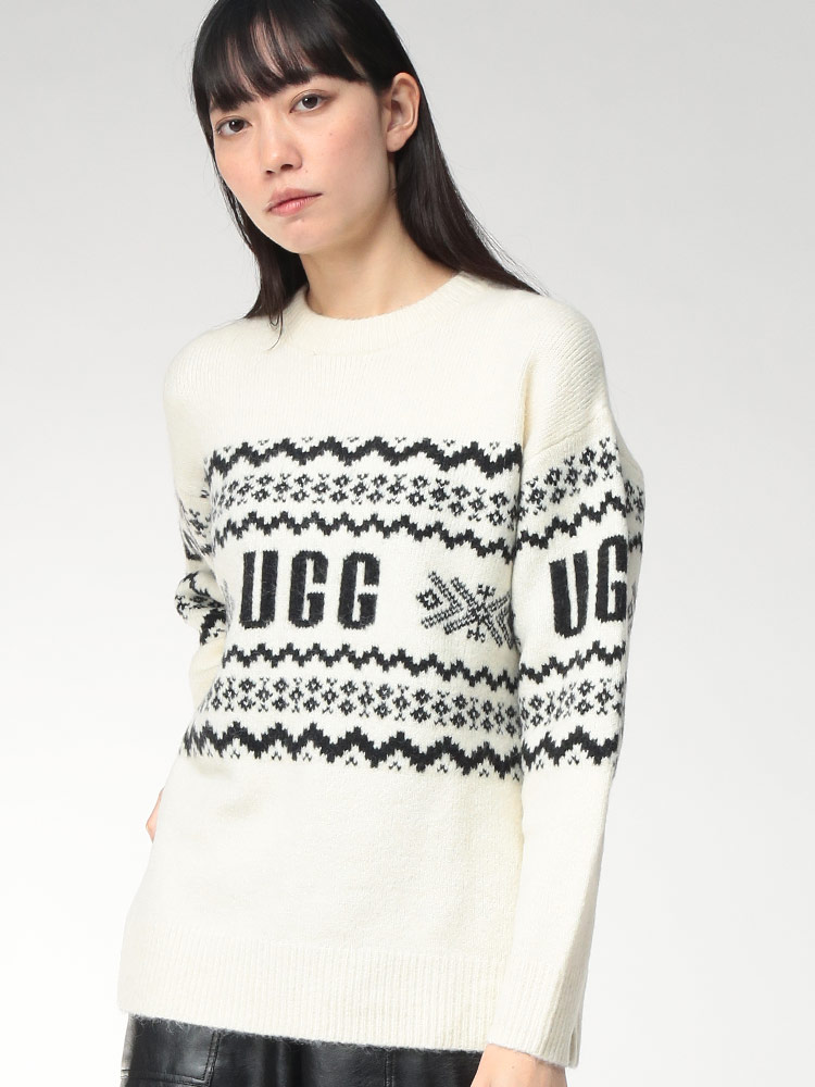 UGG (アグ) ライン ロゴ クルーネック ニット KAELAN ケイラン