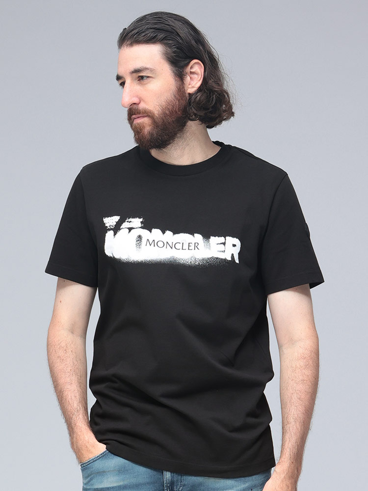 MONCLER (モンクレール) スプレーロゴ クルーネック 半袖 Tシャツ