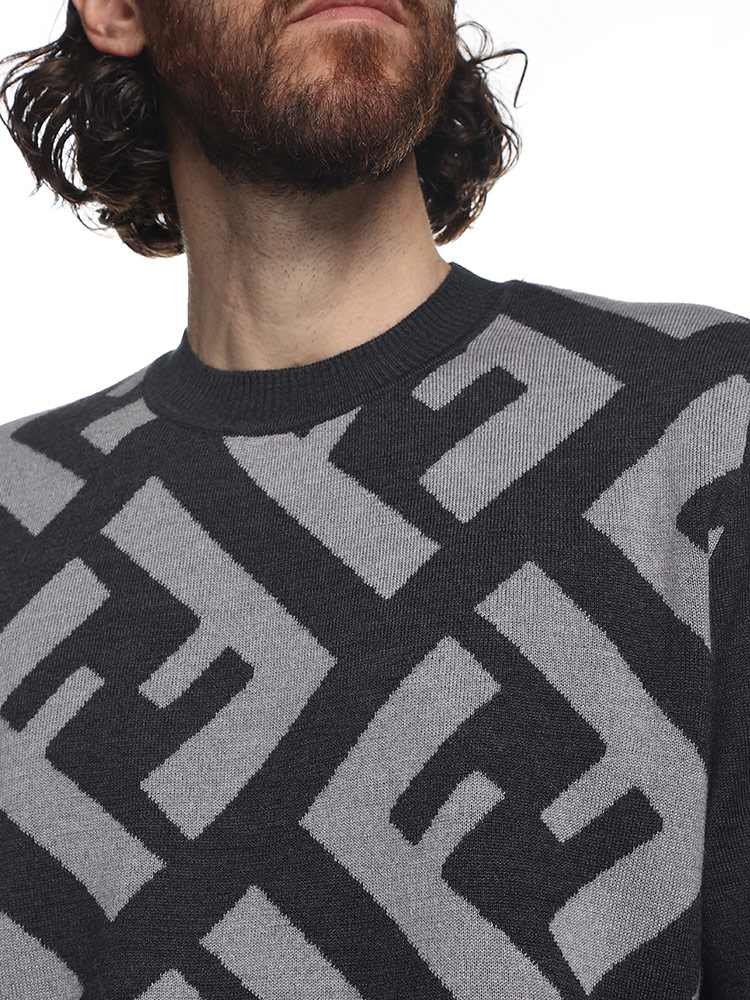 FENDI (フェンディ) FF柄 クルーネック ニット FDFZX091APJK ブランド