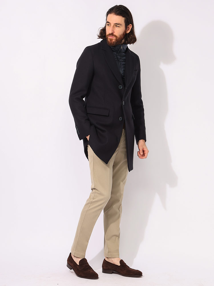 HERNO (ヘルノ) シングル 中綿 チェスターコート HRCA000202U メンズ