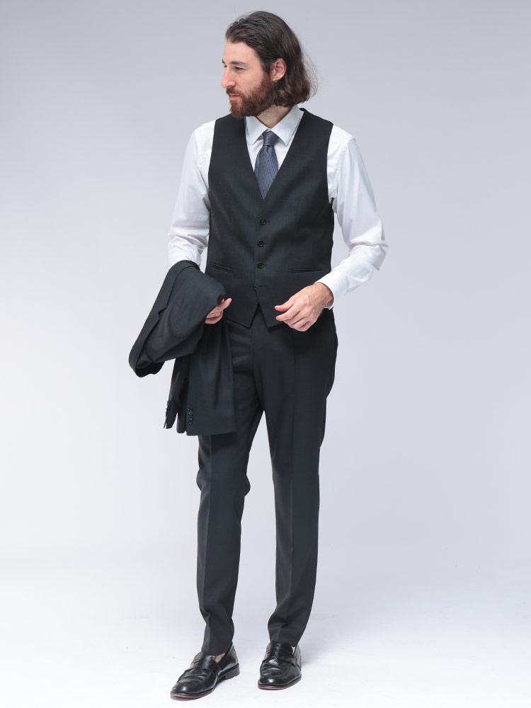 HUGO BOSS (ヒューゴボス) スリムフィット シングル二つ釦 ノータック