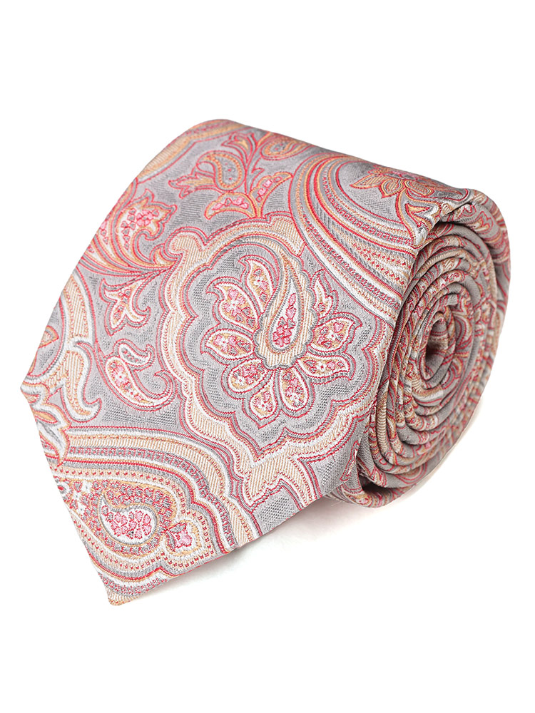 ETRO (エトロ) シルク100％ フラワー＆ペイズリー柄 ネクタイ