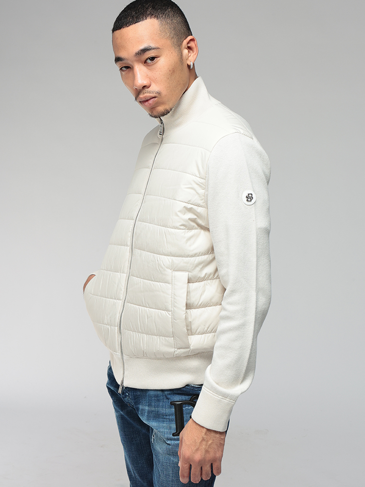 HUGO BOSS (ヒューゴボス) フロント 切り替え フルジップ ニット 中綿