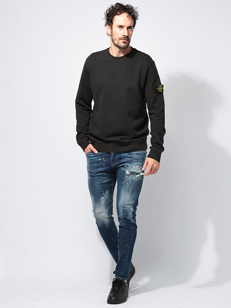 STONE ISLAND (ストーンアイランド) 裏毛 ガーメントダイ加工 クルー